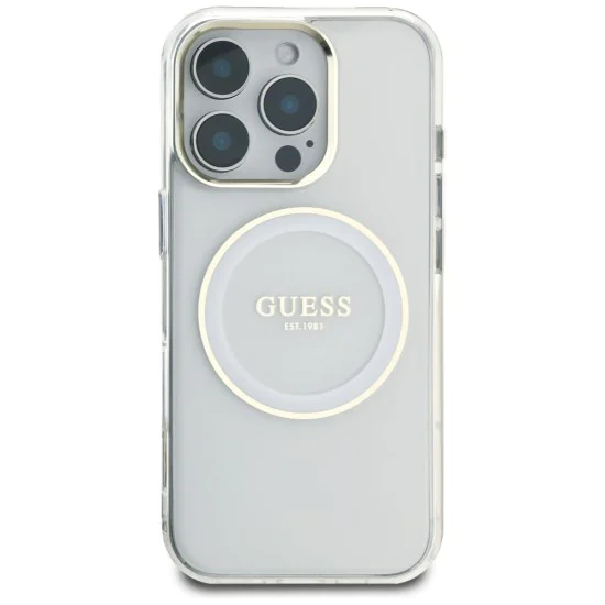 Guess - IML Metal Coloured Circle MagSafe (GUHMP16LHTDRCEDH) - iPhone 16 Pro - Бял