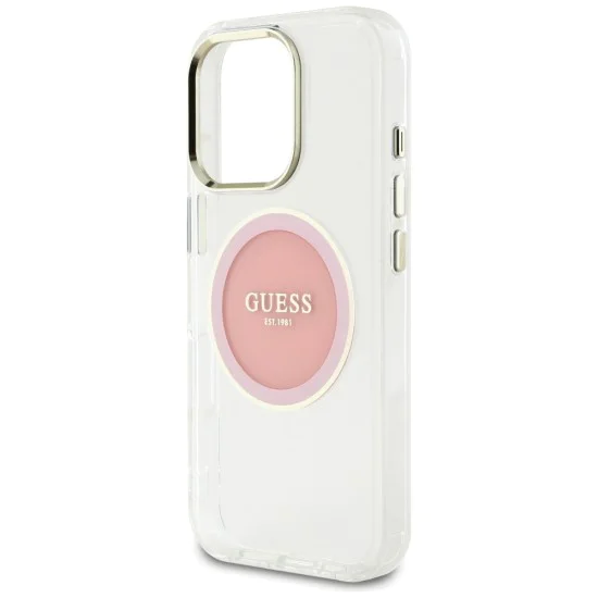 Guess - IML Metal Coloured Circle MagSafe (GUHMP16LHTDRCEDP) - iPhone 16 Pro - розов