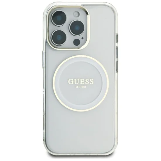Guess - IML Metal Coloured Circle MagSafe (GUHMP16XHTDRCEDH) - iPhone 16 Pro Max - Бял