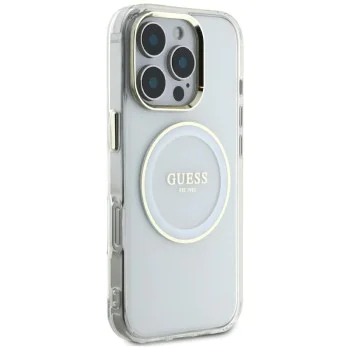 Guess - IML Metal Coloured Circle MagSafe (GUHMP16XHTDRCEDH) - iPhone 16 Pro Max - Бял
