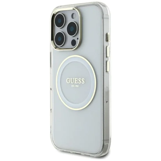 Guess - IML Metal Coloured Circle MagSafe (GUHMP16XHTDRCEDH) - iPhone 16 Pro Max - Бял