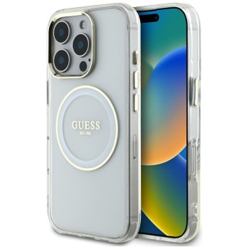 Guess - IML Metal Coloured Circle MagSafe (GUHMP16XHTDRCEDH) - iPhone 16 Pro Max - Бял