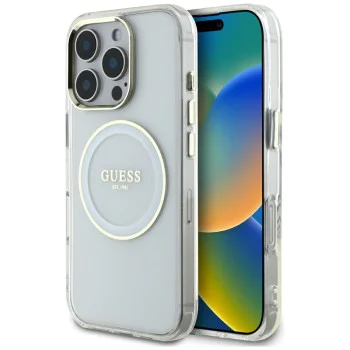 Guess - IML Metal Coloured Circle MagSafe (GUHMP16XHTDRCEDH) - iPhone 16 Pro Max - Бял