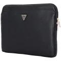 Guess - Калъф за компютър Grained Triangle Logo (GUCS14ZPGTSPSK) - за лаптоп, таблет 14, цип, джоб, еко кожа - черен