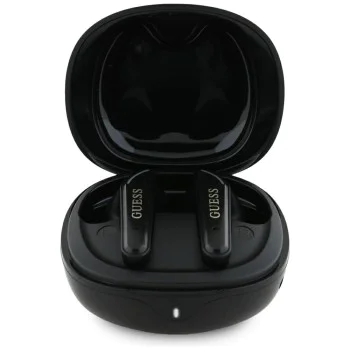 Guess - Безжични слушалки Flat Classic Logo Electroplated (GUTWST7FCEEK) - Bluetooth 5.4, TWS, Микрофон, 300mAh - Черни