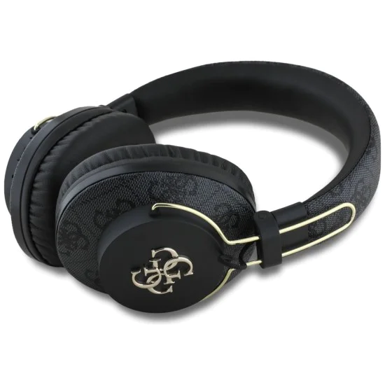 Guess - Безжични слушалки 4G Metal Logo (GUBHS72P4FC4MK) - Bluetooth 5.3, ENC, USB-C, Еко-кожа, На ушите, 300mAh - Черни