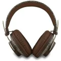 Guess - Безжични слушалки 4G Metal Logo (GUBHS72P4FC4MW) - Bluetooth 5.3, ENC, USB-C, Еко-кожа, На ушите, 300mAh - Кафяви