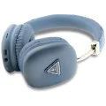 Guess - Безжични слушалки 4G Gold Triangle Logo (GUBHK1P4TPB) - Bluetooth 5.3, USB-C, AUX, On-ear, 400mAh, IPX4 - Син