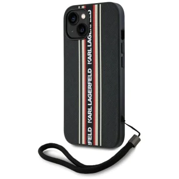 Karl Lagerfeld - Saffiano Athleisure Stripes Cord (KLHCP15SPAMSCNSR) - iPhone 15 - Червен