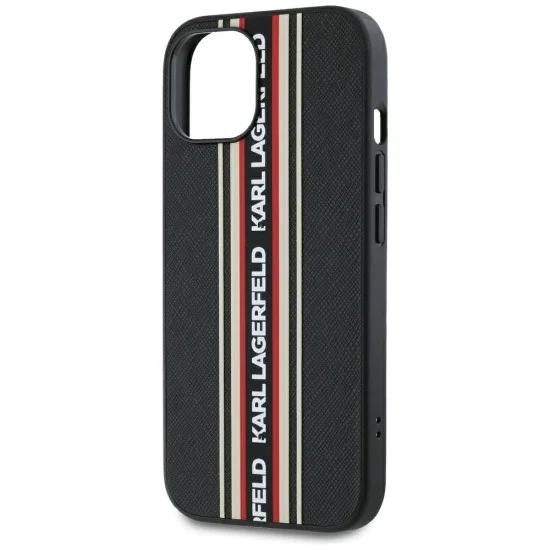 Karl Lagerfeld - Saffiano Athleisure Stripes Cord (KLHCP15SPAMSCNSR) - iPhone 15 - Червен