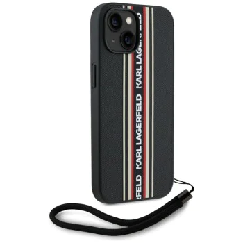 Karl Lagerfeld - Saffiano Athleisure Stripes Cord (KLHCP15SPAMSCNSR) - iPhone 15 - Червен