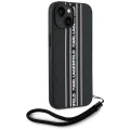 Karl Lagerfeld - Saffiano Athleisure Stripes Cord (KLHCP15SPAMSCNSP) - iPhone 15 - Pink