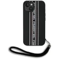 Karl Lagerfeld - Saffiano Athleisure Stripes Cord (KLHCP15SPAMSCNSP) - iPhone 15 - Pink
