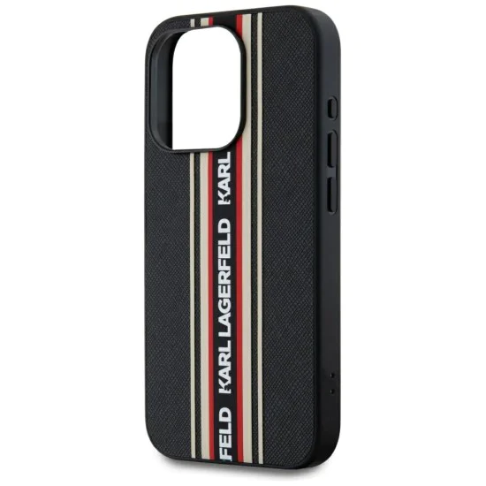 Karl Lagerfeld - Saffiano Athleisure Stripes Cord (KLHCP15LPAMSCNSR) - iPhone 15 Pro - Червен