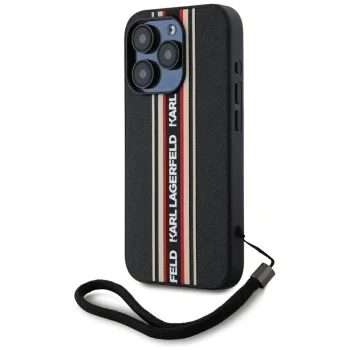 Karl Lagerfeld - Saffiano Athleisure Stripes Cord (KLHCP15LPAMSCNSR) - iPhone 15 Pro - Червен
