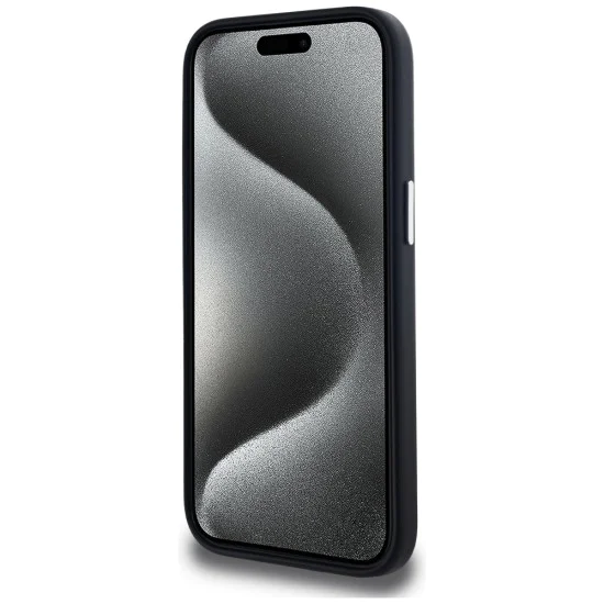 Калъф за iPhone 15 – Карл Лагерфелд – Leather MagSafe (KLHMP15SPGMSRPK) – FW Metal Plate