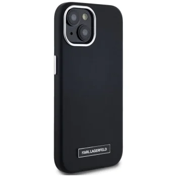 Калъф за iPhone 15 – Карл Лагерфелд – Leather MagSafe (KLHMP15SPGMSRPK) – FW Metal Plate