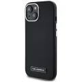 Калъф за iPhone 15 – Карл Лагерфелд – Leather MagSafe (KLHMP15SPGMSRPK) – FW Metal Plate