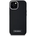 Калъф за iPhone 15 – Карл Лагерфелд – Leather MagSafe (KLHMP15SPGMSRPK) – FW Metal Plate