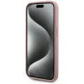 Калъф за iPhone 15 Pro – Карл Лагерфелд – Твърд кожен калъф (KLHCP15LPFMFBKMP) – Розов метален подпис