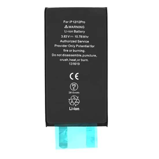 Батерия за iPhone 12 / 12 Pro, 2815mAh, без грип - OEM (18530) - Черна