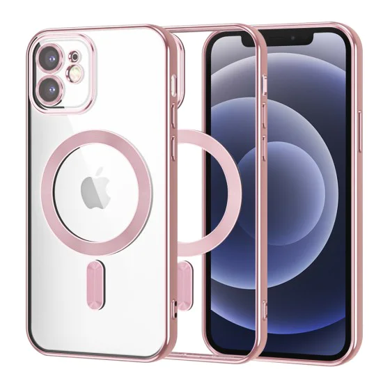 Калъф за iPhone 12 - Luxury Crystal MagSafe - Розов