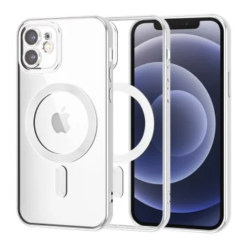 Калъф за iPhone 12 - Luxury Crystal MagSafe - Сребрист