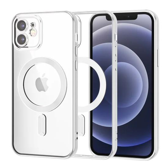 Калъф за iPhone 12 - Luxury Crystal MagSafe - Сребрист