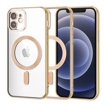 Калъф за iPhone 12 - Luxury Crystal MagSafe - Златен