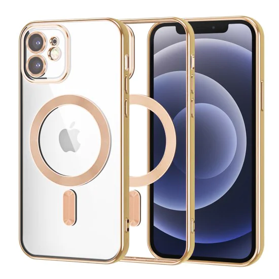 Калъф за iPhone 12 - Luxury Crystal MagSafe - Златен