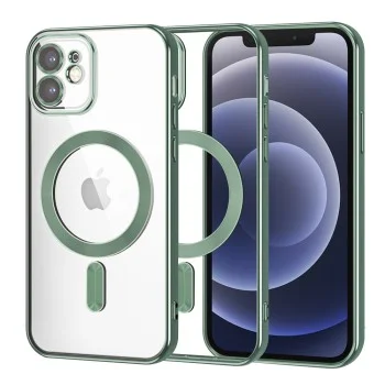 Калъф за iPhone 12 - Luxury Crystal MagSafe - Deep Green