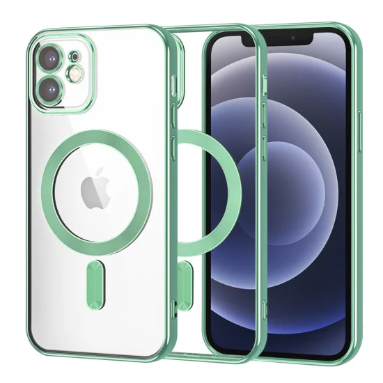Калъф за iPhone 12 - Luxury Crystal MagSafe - Light Green