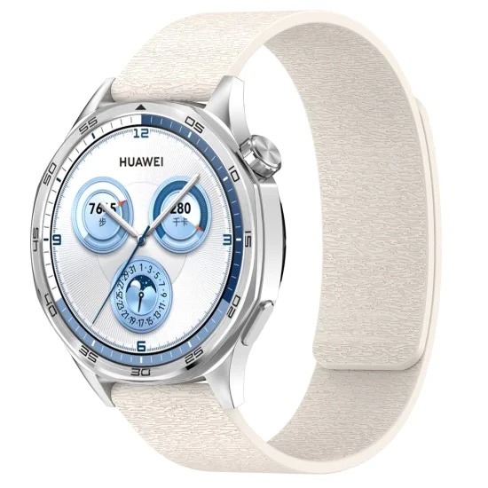 Каишка за Huawei Watch GT 4 (41 мм)/W1/Honor Watch S1/Garmin Venu 2S/Vivoactive 4S - Techsuit - Каишка за часовник 18 мм (W074) - Бежов