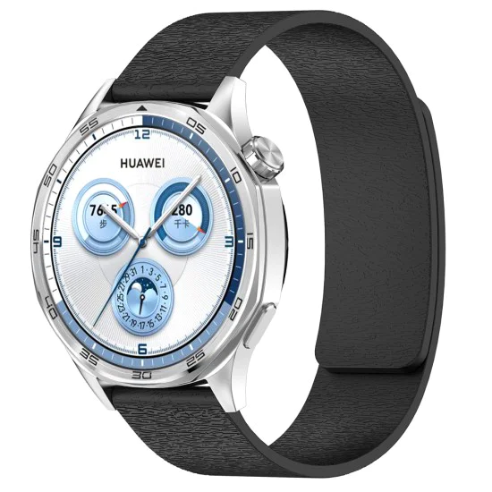 Каишка за Huawei Watch GT 4 (41 мм)/W1/Honor Watch S1/Garmin Venu 2S/Vivoactive 4S - Techsuit - Каишка за часовник 18 мм (W074) - Черен