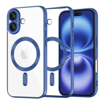 Калъф за iPhone 16 - Luxury Crystal MagSafe - Deep Blue