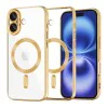 Калъф за iPhone 16 - Luxury Crystal MagSafe - Златен