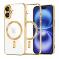 Калъф за iPhone 16 - Luxury Crystal MagSafe - Златен