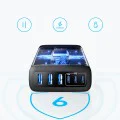 Зарядно за стена (A2154G11) - Anker - 3x USB-A, 3x Type-C, 6в1, бързо зареждане, тънък дизайн, 112W - Черно