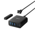 Зарядно за стена (A2154G11) - Anker - 3x USB-A, 3x Type-C, 6в1, бързо зареждане, тънък дизайн, 112W - Черно