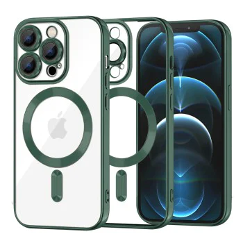 Калъф за iPhone 12 Pro Max - Luxury Crystal MagSafe - Deep Green