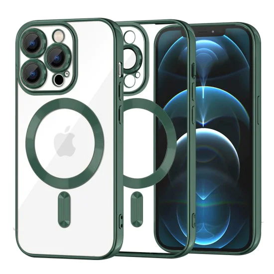 Калъф за iPhone 12 Pro Max - Luxury Crystal MagSafe - Deep Green
