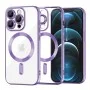 Калъф за iPhone 12 Pro Max - Luxury Crystal MagSafe - Светло лилав