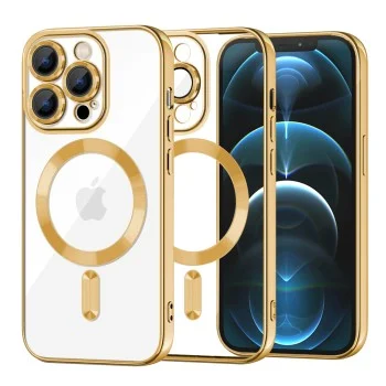 Калъф за iPhone 12 Pro Max - Luxury Crystal MagSafe - Златен