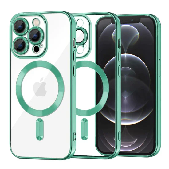 Калъф за iPhone 12 Pro - Luxury Crystal MagSafe - Light Green