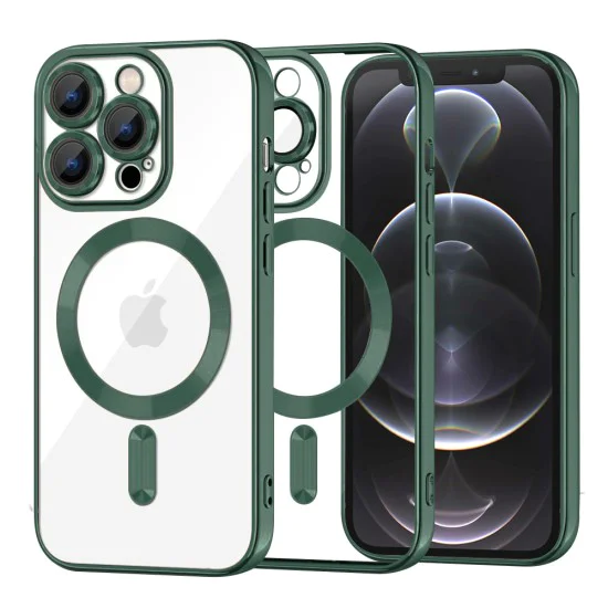 Калъф за iPhone 12 Pro - Luxury Crystal MagSafe - Deep Green