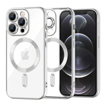 Калъф за iPhone 12 Pro - Luxury Crystal MagSafe - Сребрист