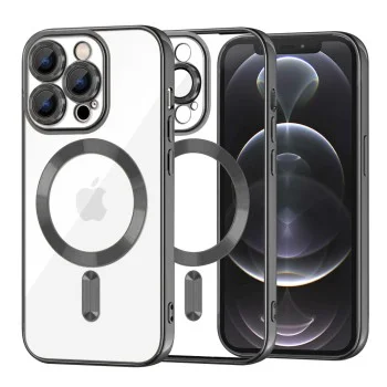 Калъф за iPhone 12 Pro - Luxury Crystal MagSafe - черен