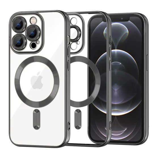 Калъф за iPhone 12 Pro - Luxury Crystal MagSafe - черен