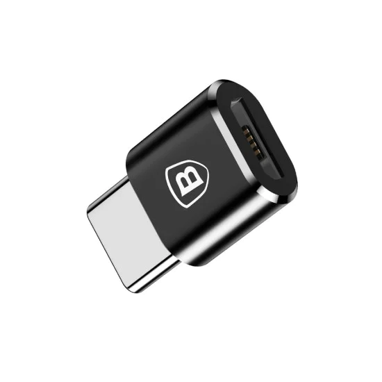 Micro-USB към Type-C OTG адаптер, 2.4A - Baseus (CAMOTG-01) - черен