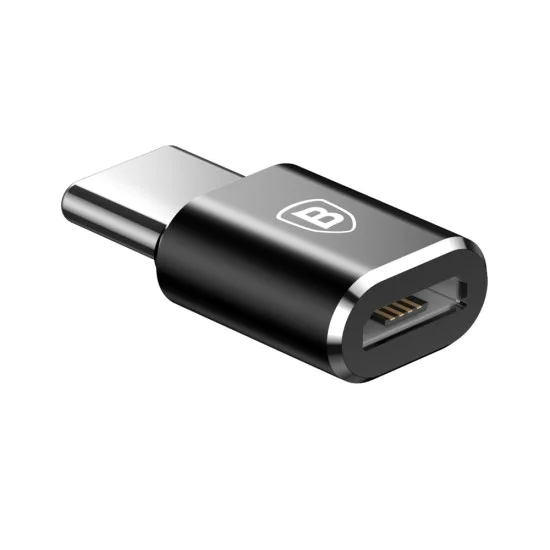 Micro-USB към Type-C OTG адаптер, 2.4A - Baseus (CAMOTG-01) - черен